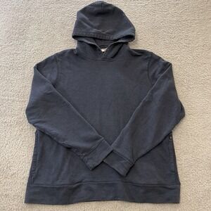 Outerknown Sur Snap Hoodie Sweatshirt Mens XL Blue Heavy Terry Cotton Hemp